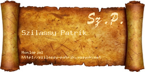 Szilassy Patrik névjegykártya
