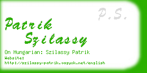 patrik szilassy business card